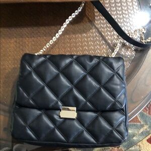 H&M Black Quilted Crossbody with Gold Chain Strap